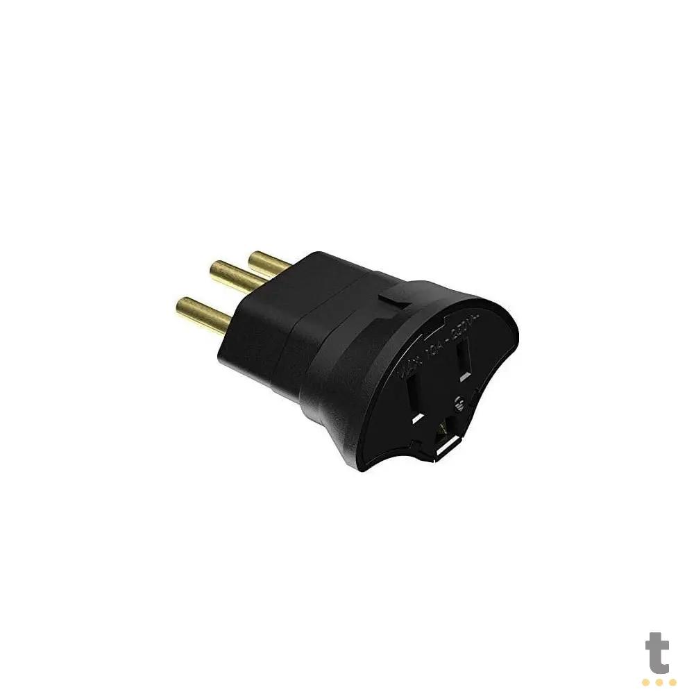 Adaptador de Tomada SMS US-BR Preto - 64120 Truedata